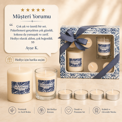 MOODMUM® Blue Garden Dekoratif Mum Seti