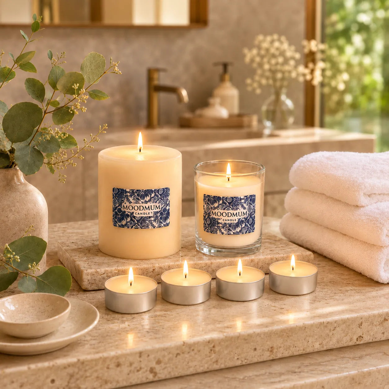 MOODMUM® Blue Garden Dekoratif Mum Seti