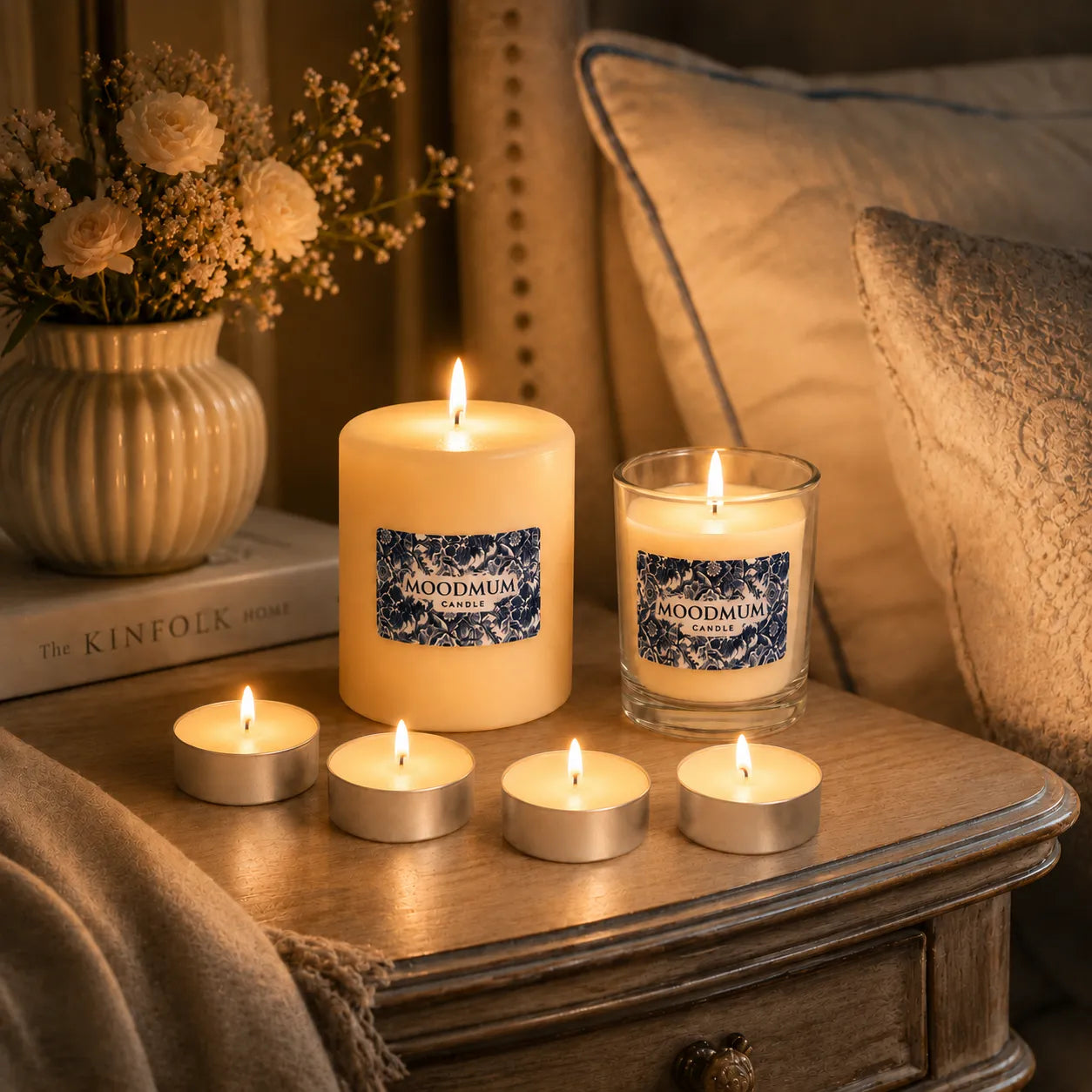 MOODMUM® Blue Garden Dekoratif Mum Seti